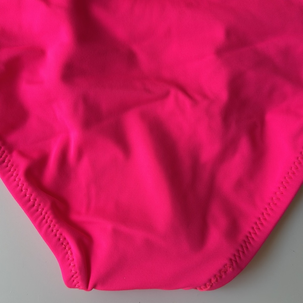 Kanu Surf Bright Pink Swimsuit with Striped Straps 2T - Picture 6 of 7